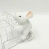 Very precious, soft and fragrant white rabbit magnetic refrigerator sticker, plush doll, toy table companion doll, cute and fun gift choice, white plush rabbit magnetic sticker switch decoration, home cute wall-mounted style details Picture